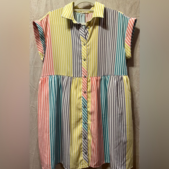 Entro Pastel Striped Dress - Picture 1 of 3